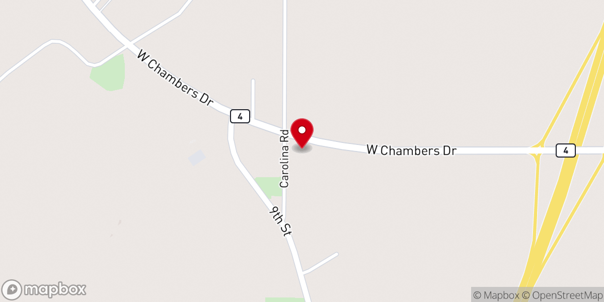 Map showing location of Oak Hill Missionary Baptist
