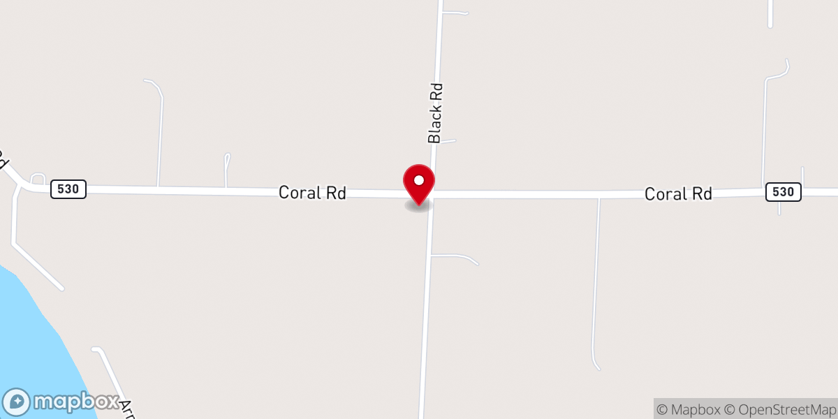 Map showing location of Cowden Lake Bible Church