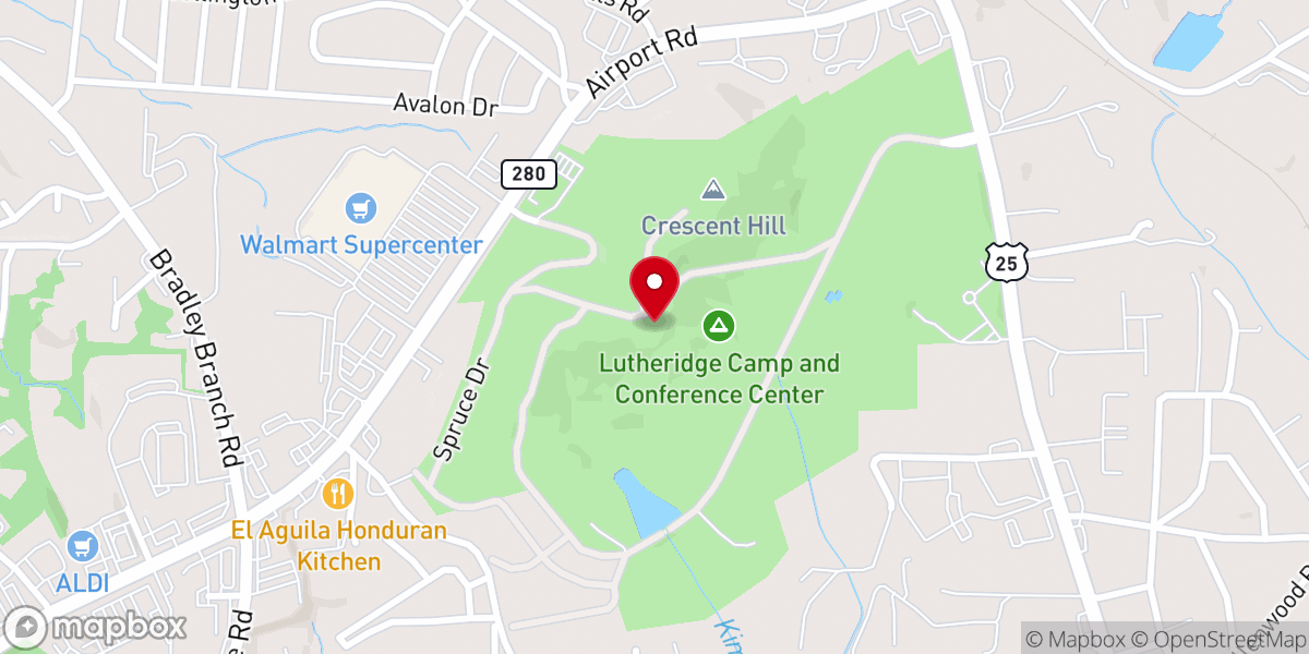 Map showing location of Lutheridge Camp And Conference Center