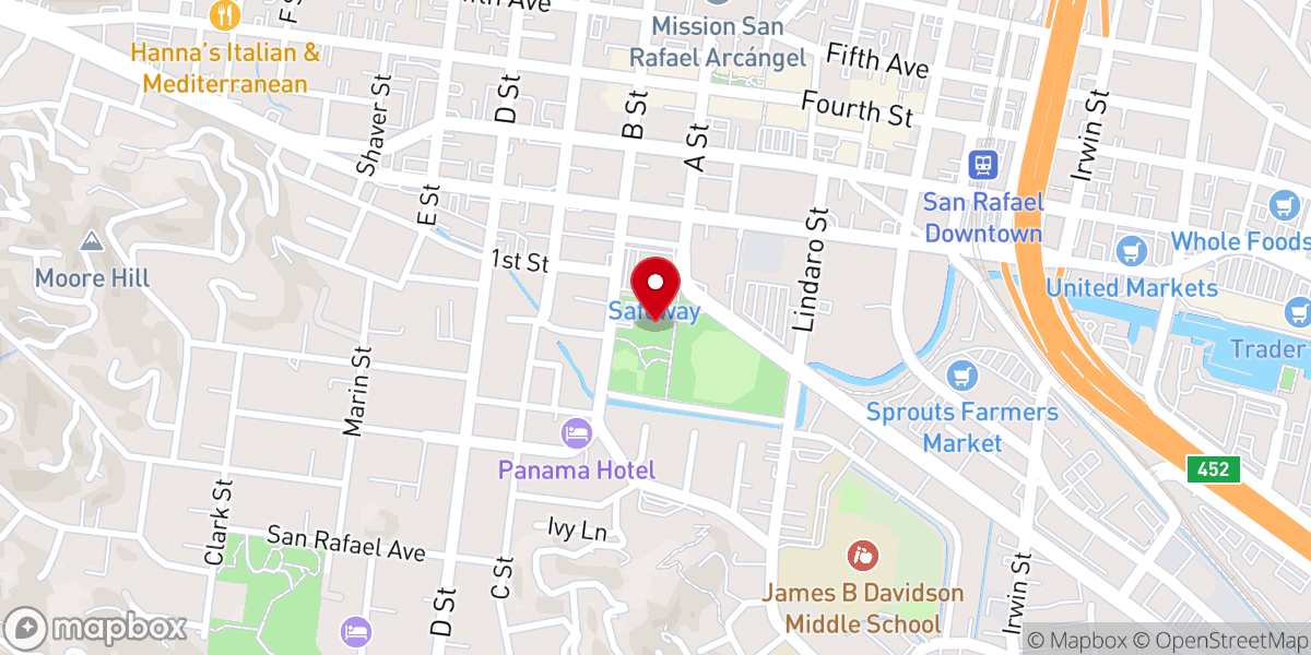 Map showing location of Church of the Open Door