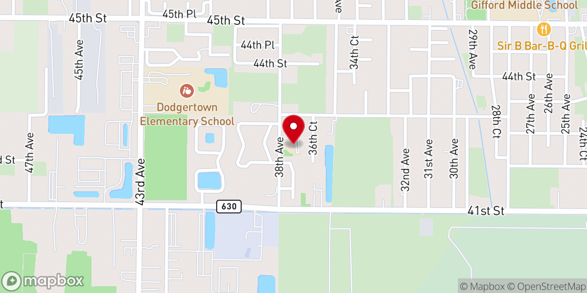 Map showing location of St. Peter's Missionary Baptist Church