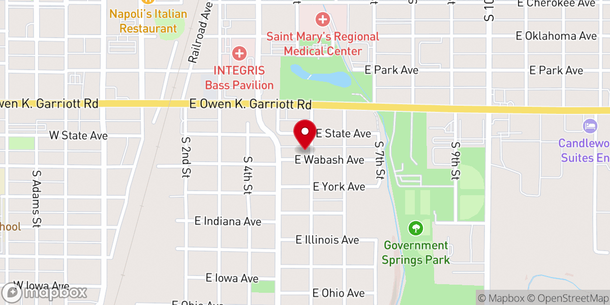Map showing location of Full Gospel Tabernacle Church