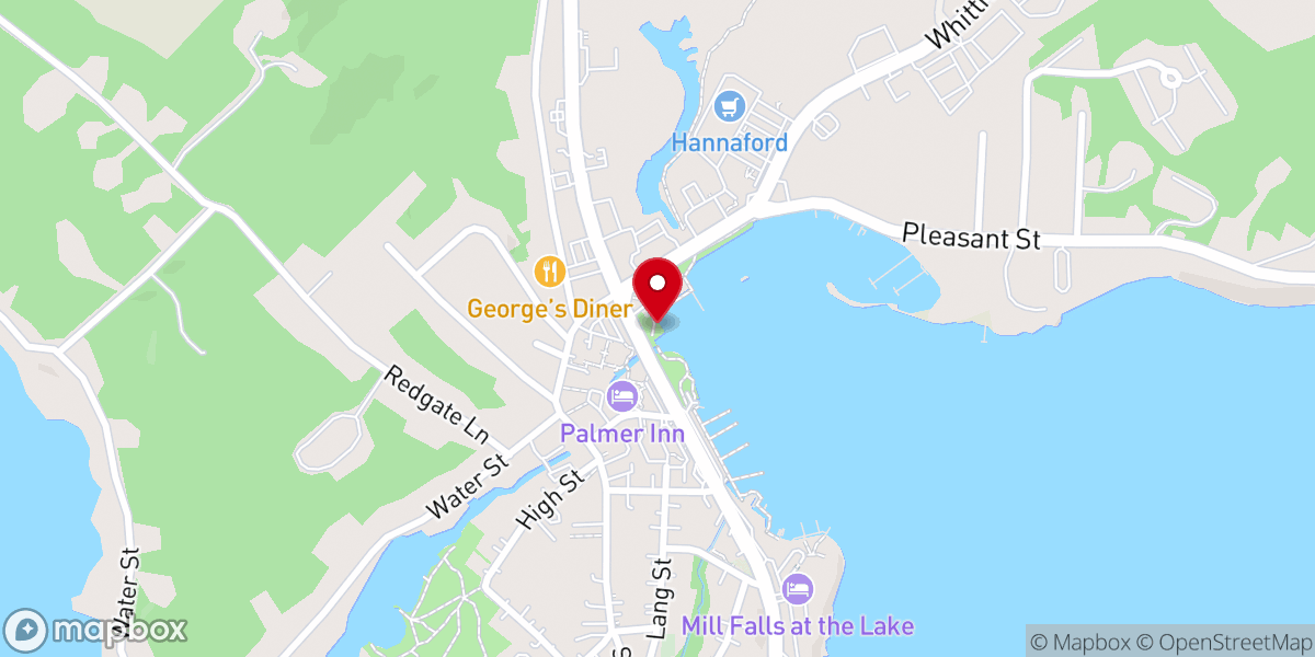 Map showing location of The Meredith Sculpture Walk