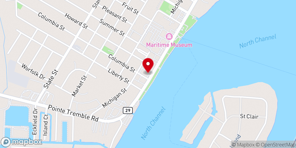 Map showing location of Woodside Bible Church Offices - Algonac