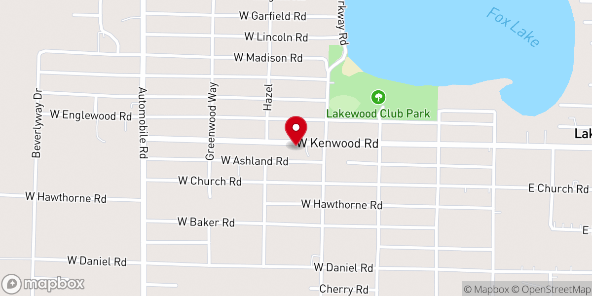 Map showing location of Lakewood Bible Church