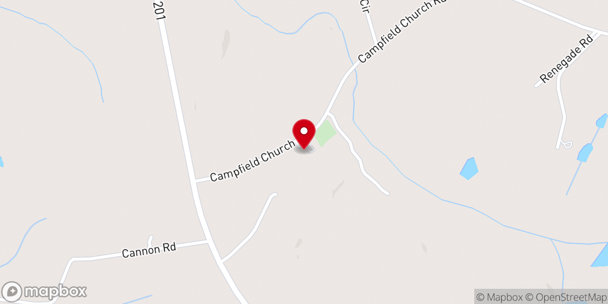 Map showing location of Campfield Baptist Church