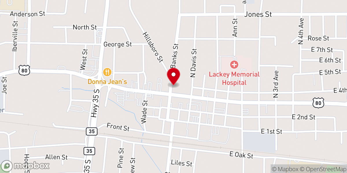 Map showing location of Pierce Douglas