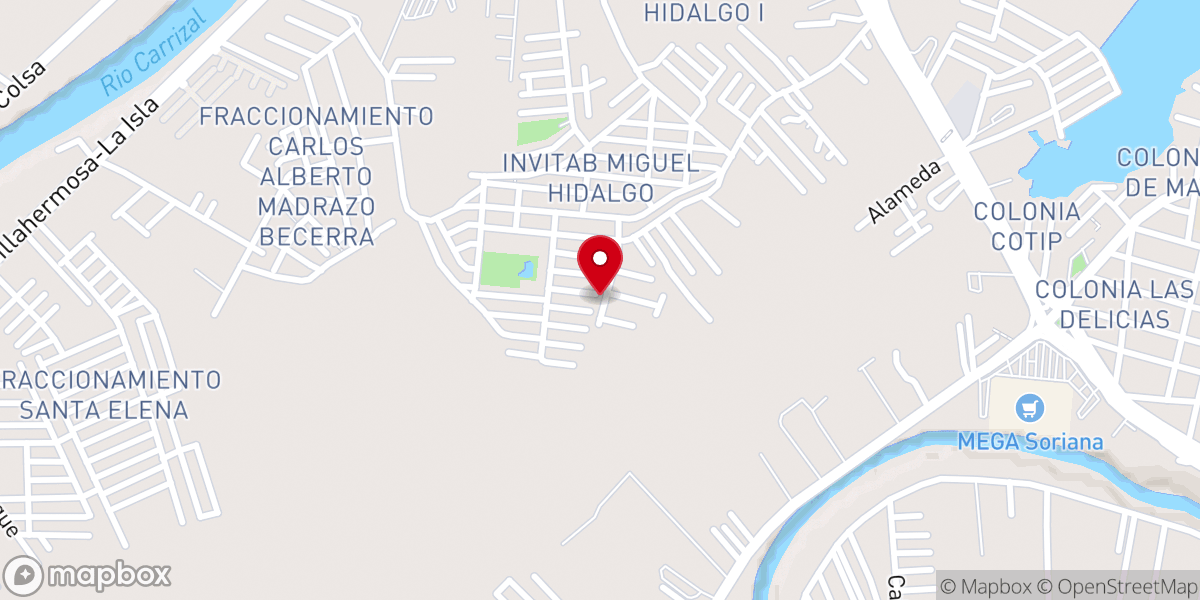 Map showing location of Iglesia bautista