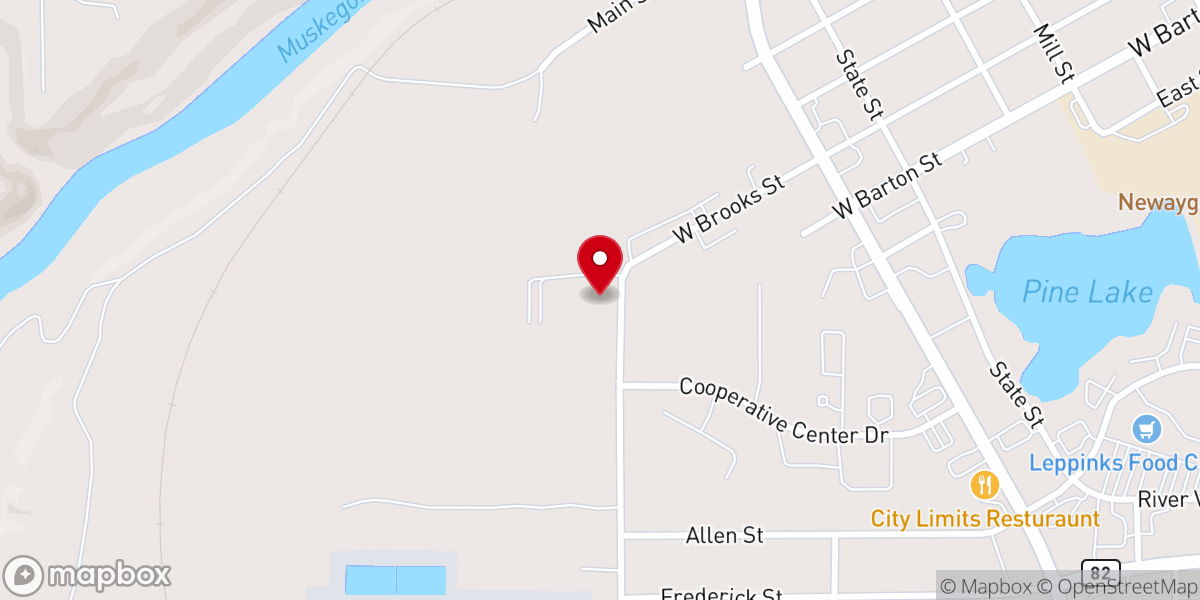 Map showing location of New Community Church-Newaygo