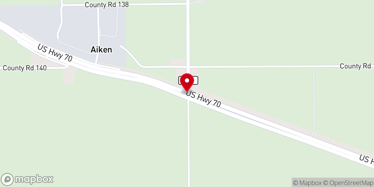 Map showing location of Aiken, TX 79221