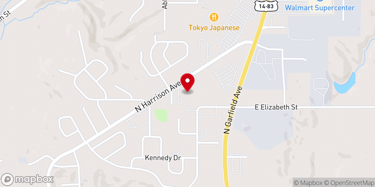 Map showing location of Community Bible Church