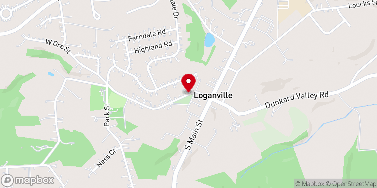 Map showing location of Loganville United Methodist Ch