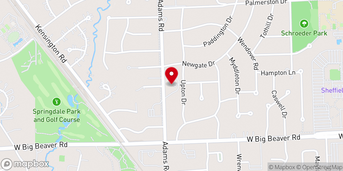 Map showing location of North Hills Christian Reformed Church