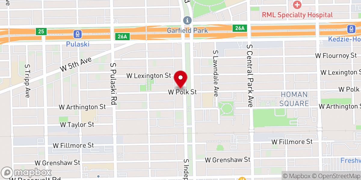 Map showing location of Chicago Independence Boulevard Seventh-day Adventist Church