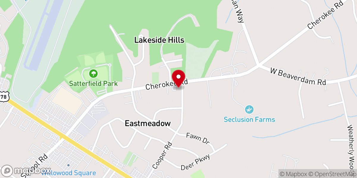 Map showing location of Temple Baptist Church