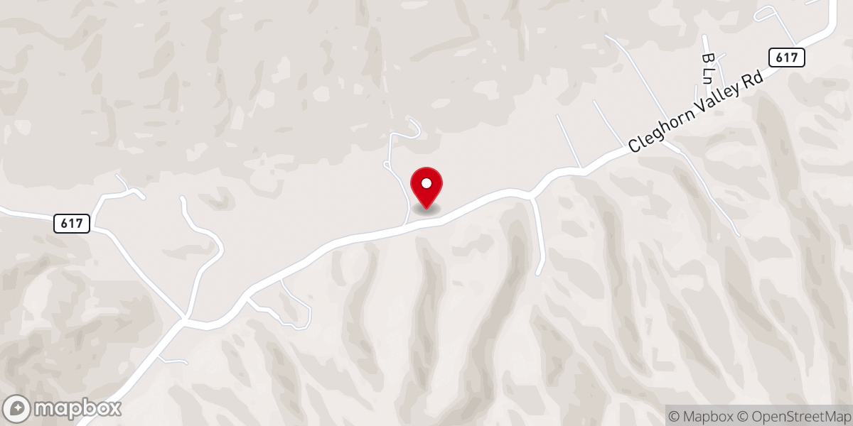 Map showing location of Baptist Church Cleghorn Valley