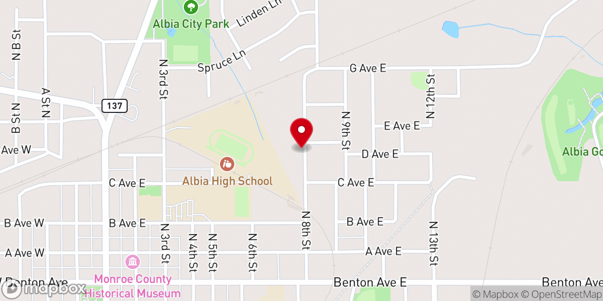 Map showing location of St Paul Lutheran Church