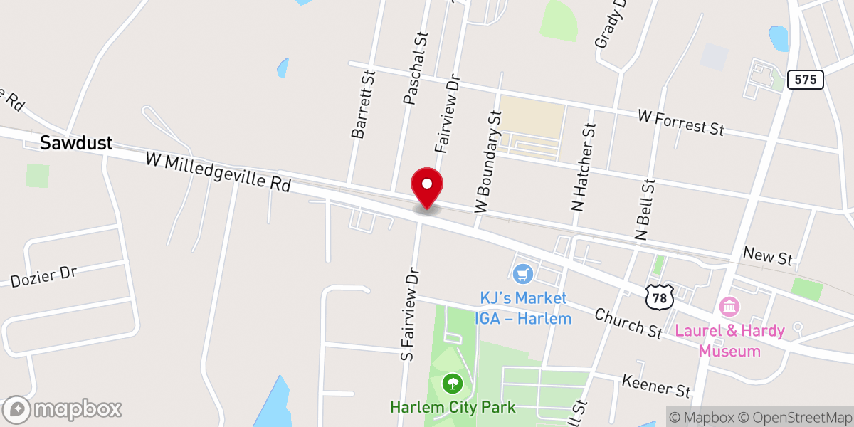 Map showing location of Harlem Church Of Christ