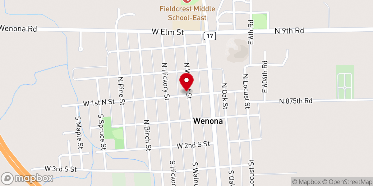 Map showing location of St John's United Methodist Church