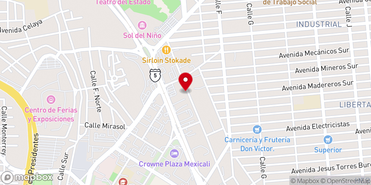 Map showing location of iglesia bautista esperanza