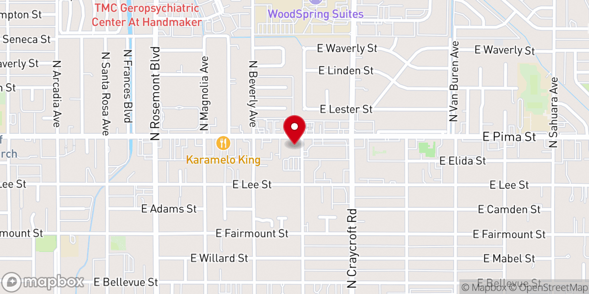 Map showing location of Streams in the Desert Lutheran Church