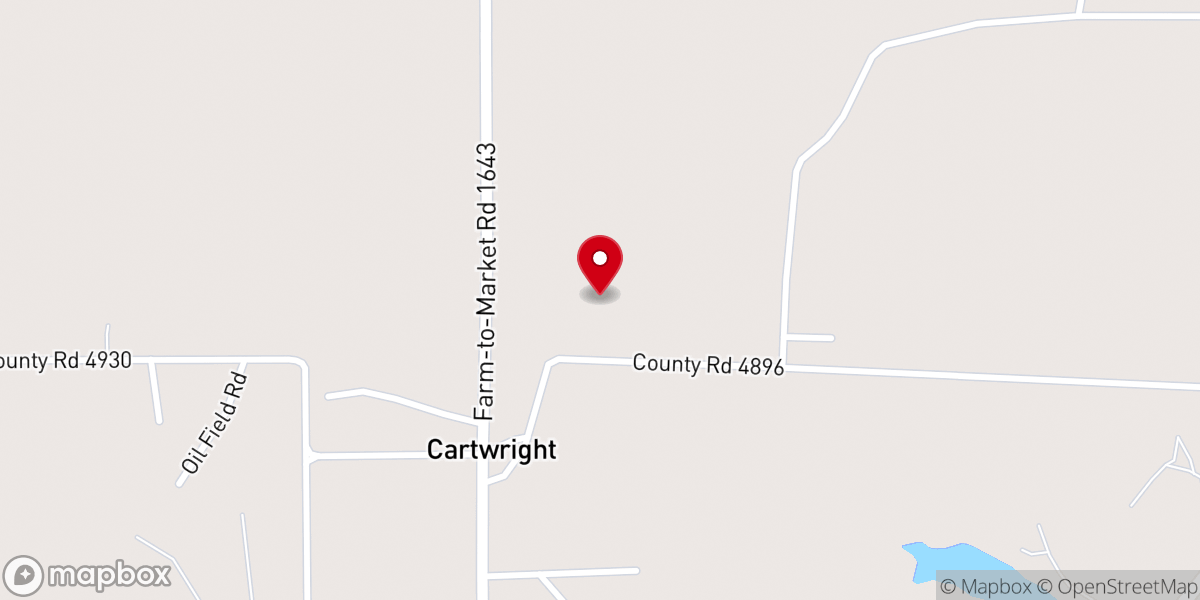 Map showing location of Cartwright Baptist Church