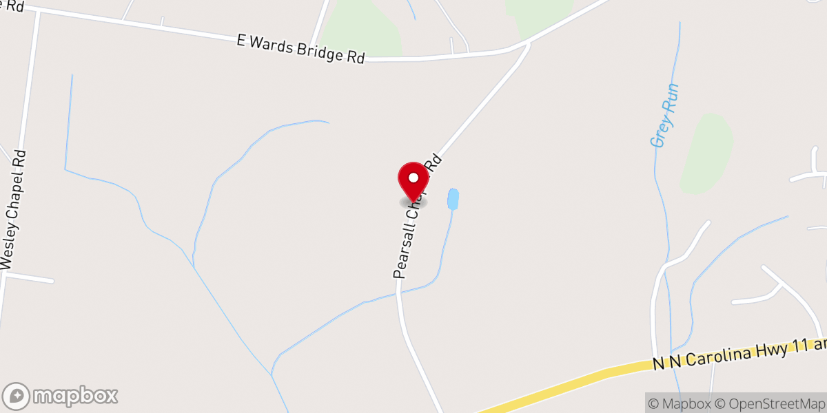 Map showing location of Pearsall Chapel