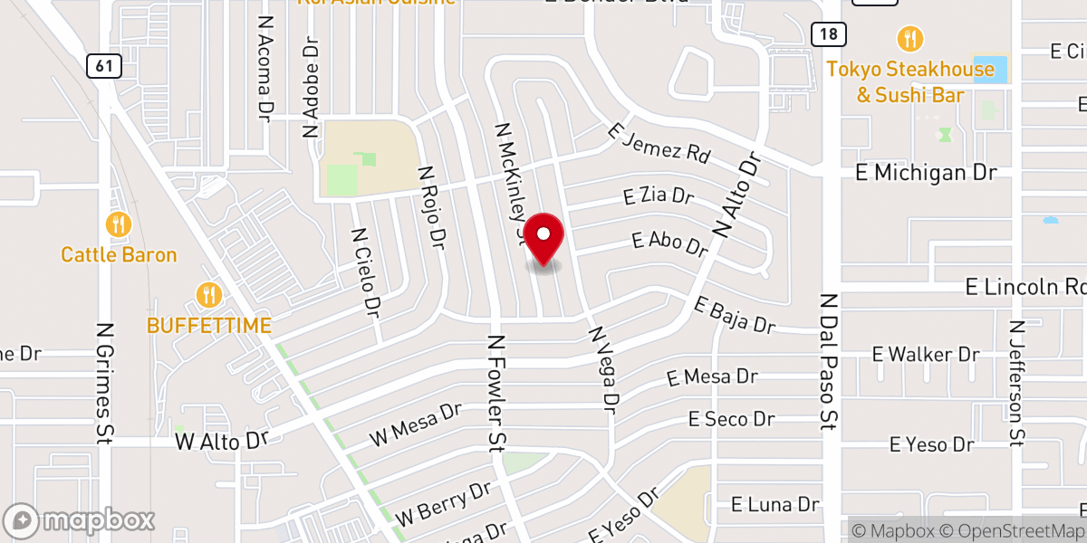 Map showing location of Temple Baptist Church Parsonage