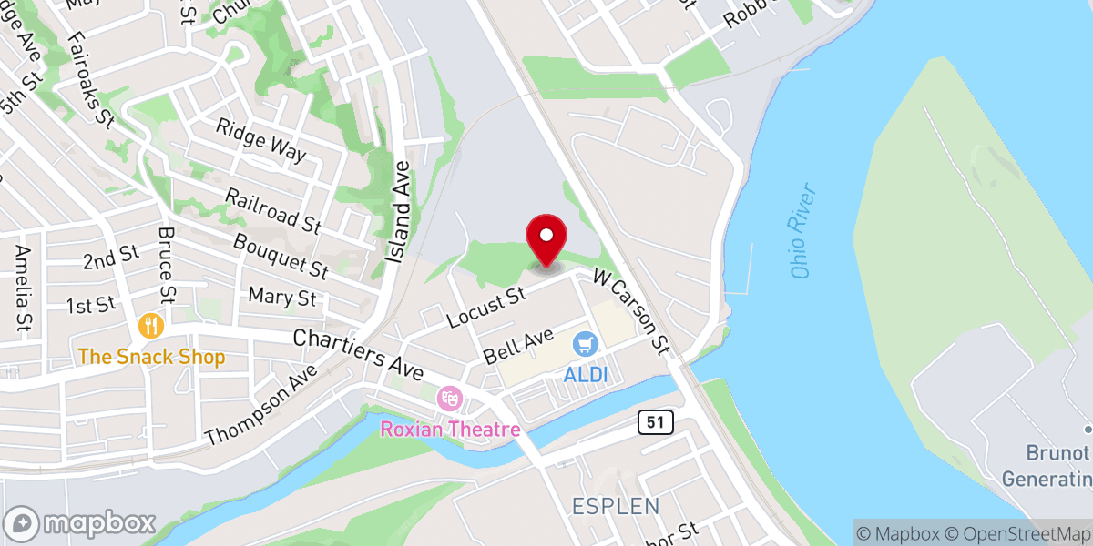 Map showing location of Second Baptist Church-Mc Kees