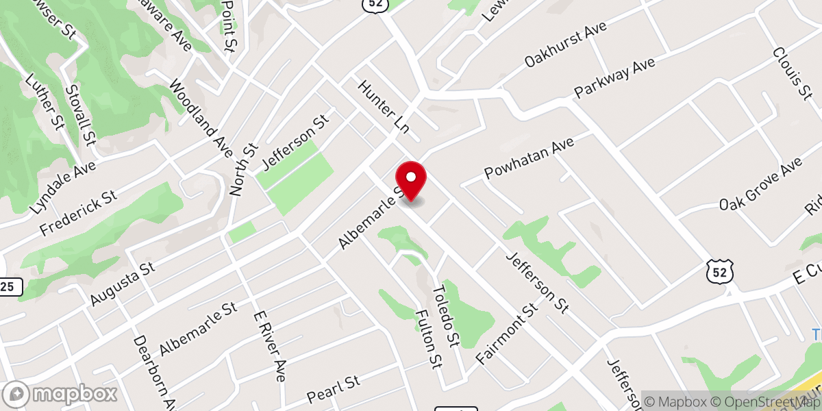 Map showing location of Westminster Presbyterian Church