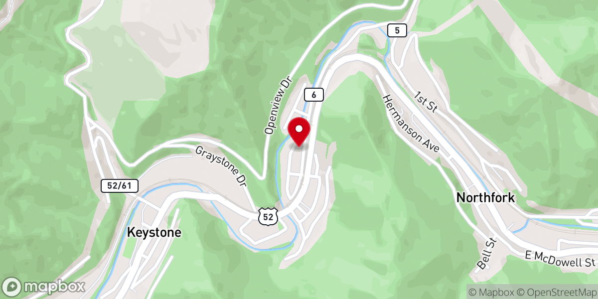 Map showing location of Mt Chapel Baptist Church