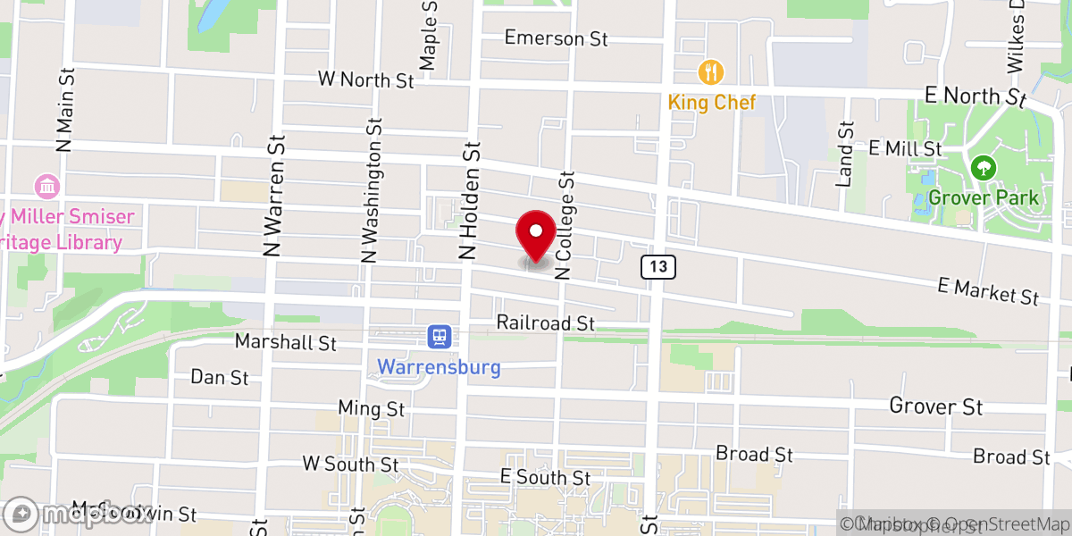 Map showing location of Johnson County Food Center