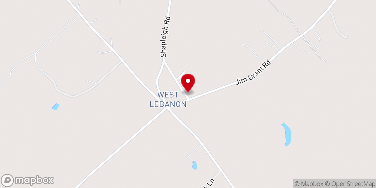 Map showing location of Union Freewill Baptist Church