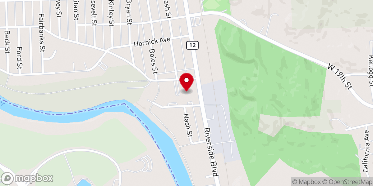 Map showing location of Riverside Lutheran Church