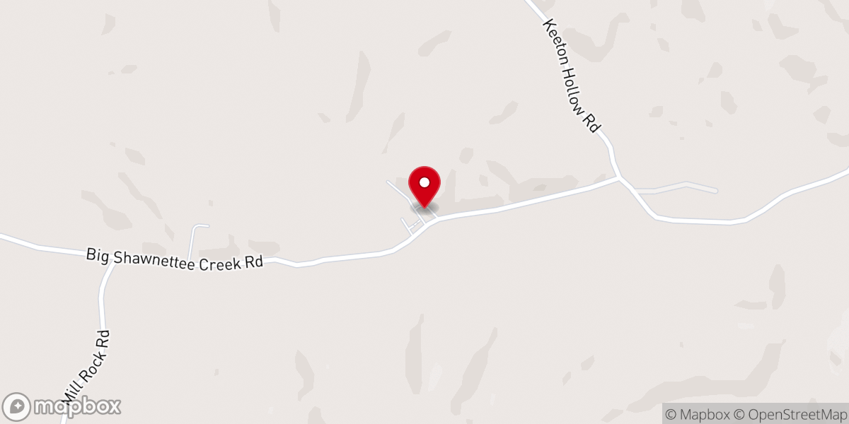Map showing location of Millrock Freewill Baptist Church