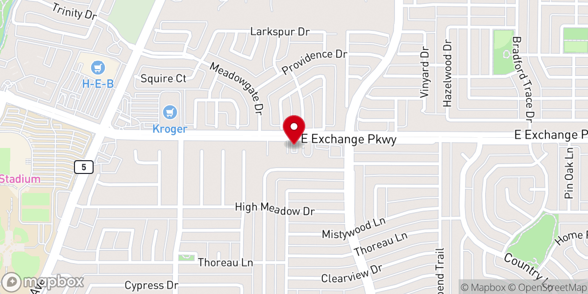 Map showing location of Church of Christ on Exchange Parkway