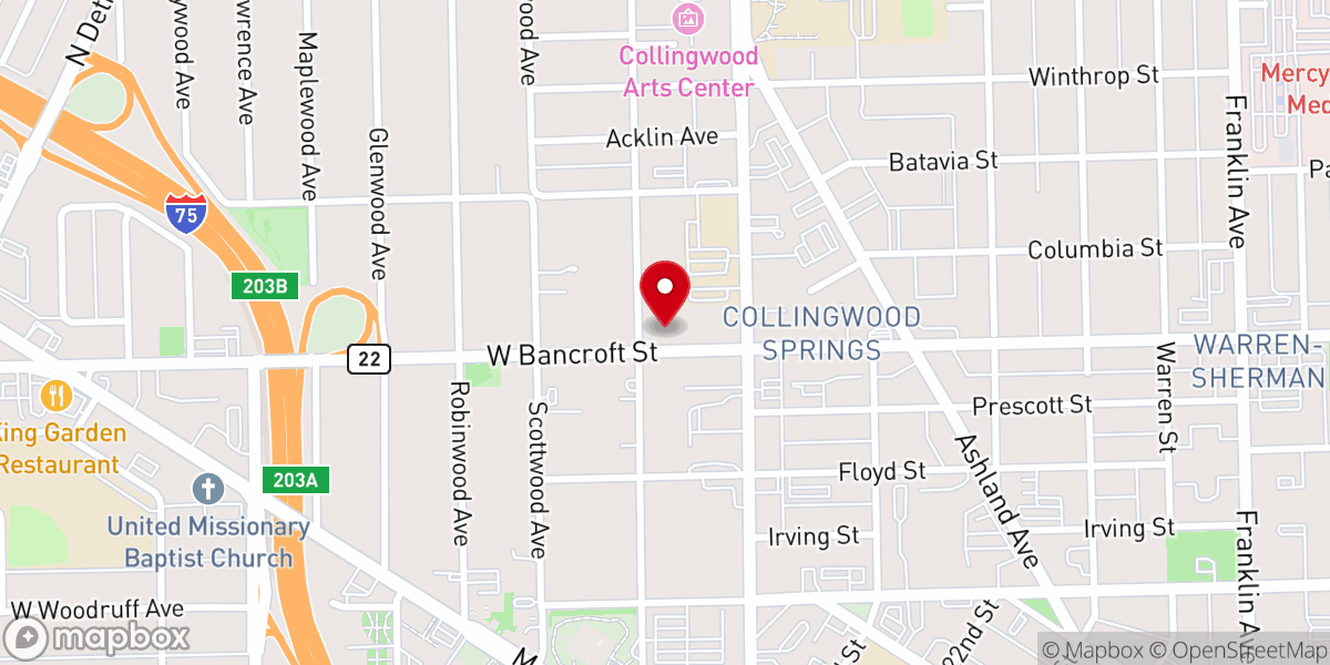 Map showing location of Parkwood Avenue Seventh-day Adventist Temple