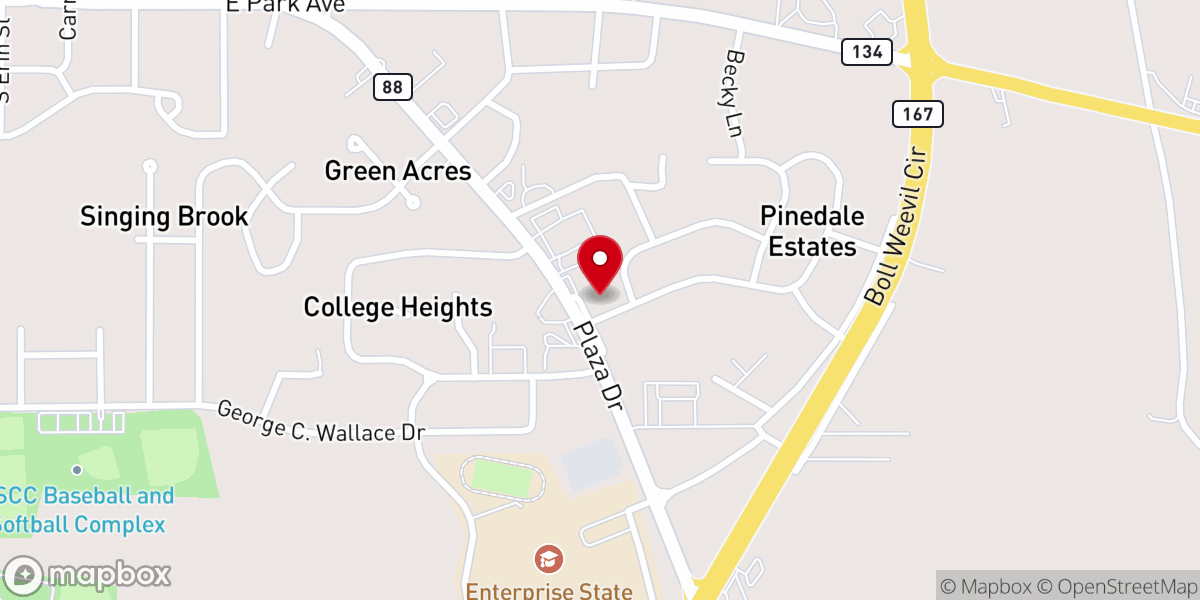 Map showing location of Beaverdam Primitive Baptist Church