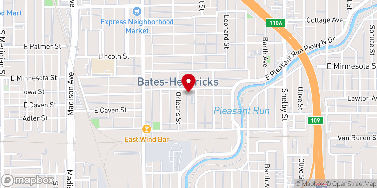 Map showing location of Wesleyan Christian Church