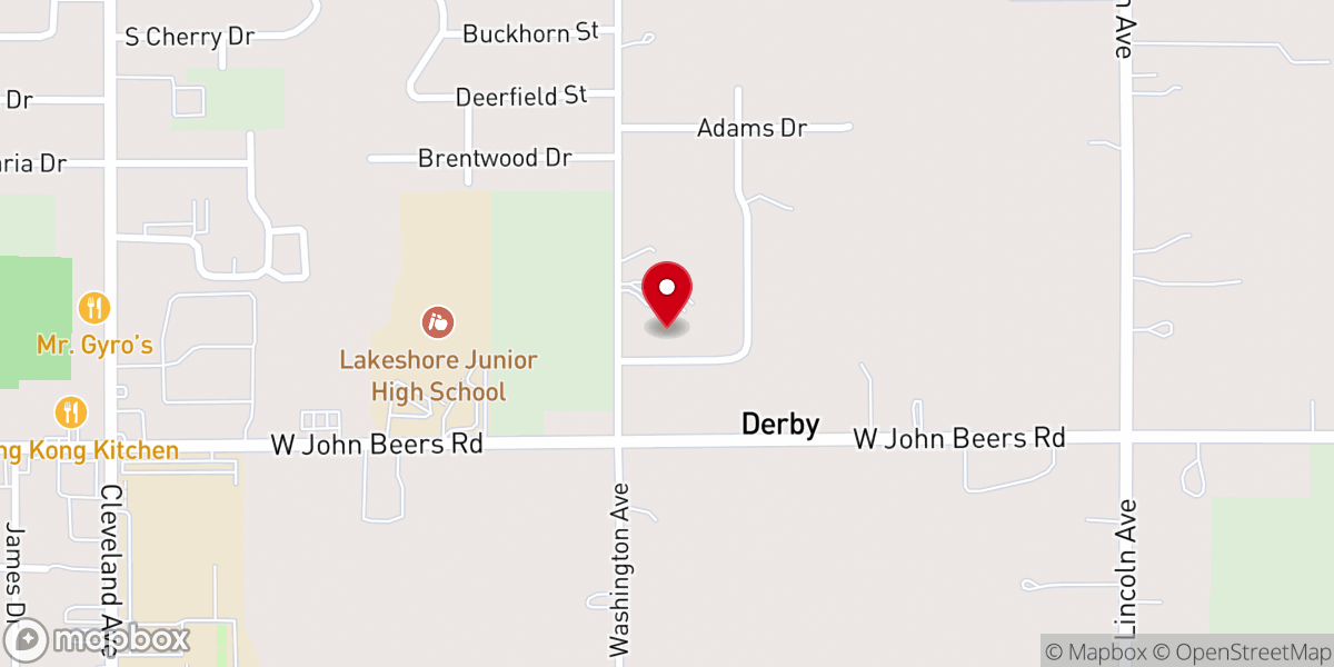 Map showing location of Lakeshore Christian Church