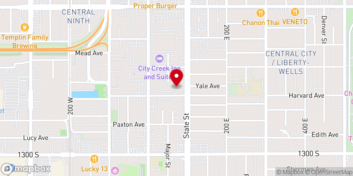Map showing location of Calvary Baptist Church