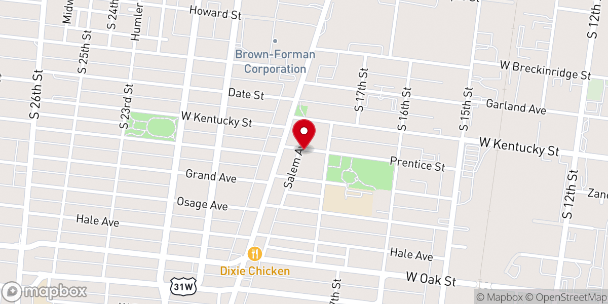 Map showing location of Refuge In Kentucky Church