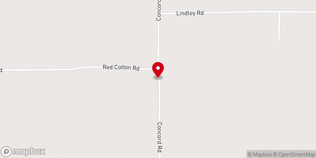 Map showing location of Oak Grove Baptist Church