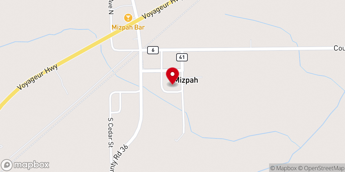 Map showing location of Bethesda Lutheran Church