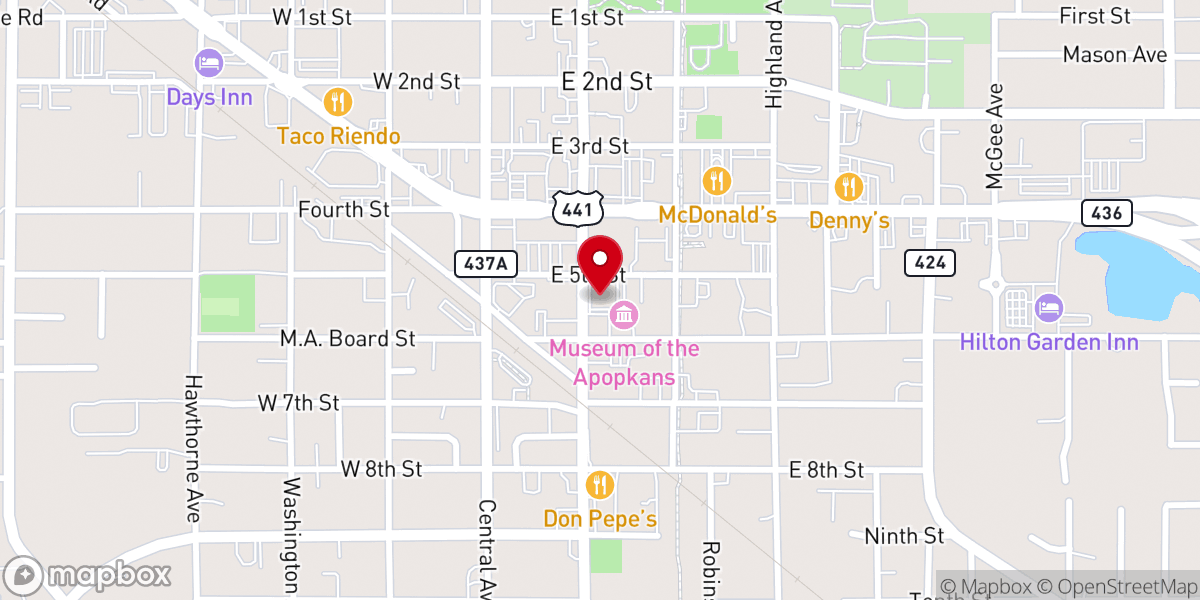 Map showing location of Victory Church
