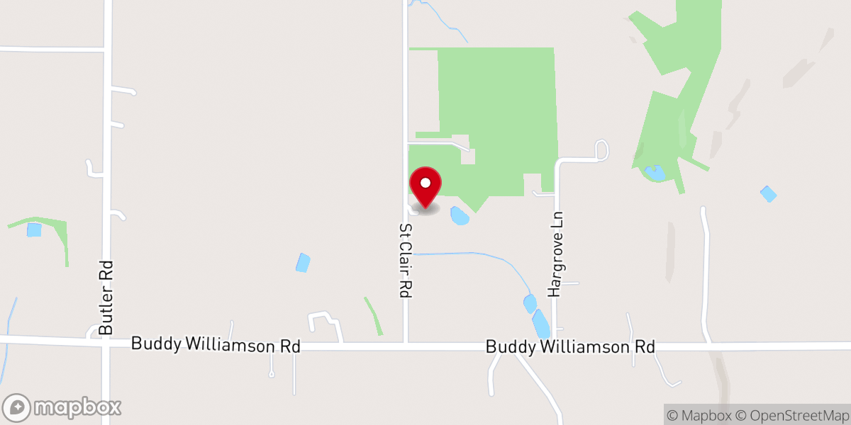 Map showing location of Hayes Chapel Baptist Church