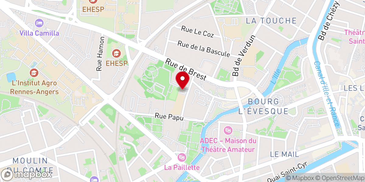 Map showing location of Bureau des pèlerinages - Diocèse de Rennes