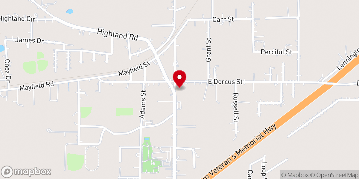 Map showing location of Roland Church of Christ