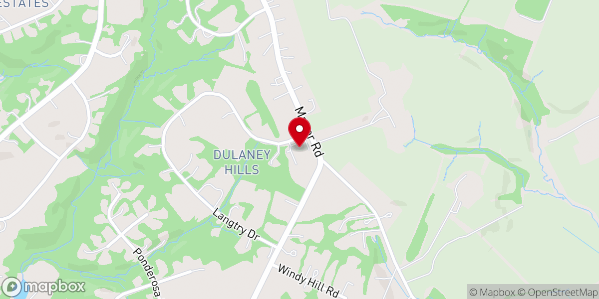 Map showing location of Long Green Baptist Church