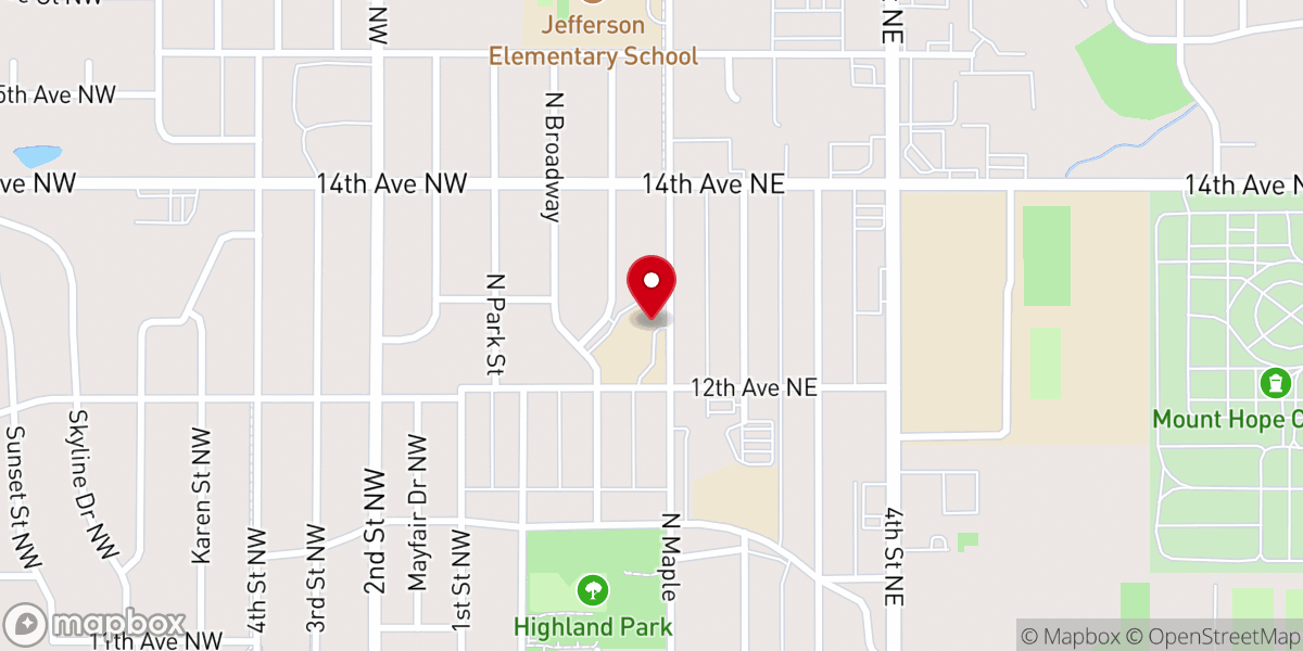 Map showing location of watertown rcus